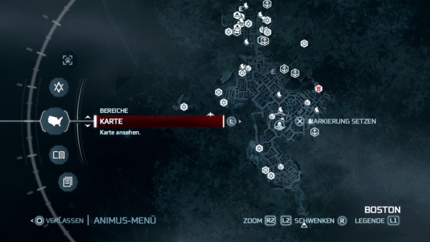 Die Kartenansicht im Animus